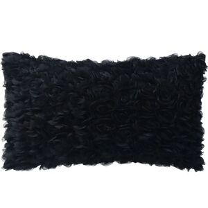 Ashland 20 X 12 Gothic Bordeaux Decorative Accent Rose Pillow- Black